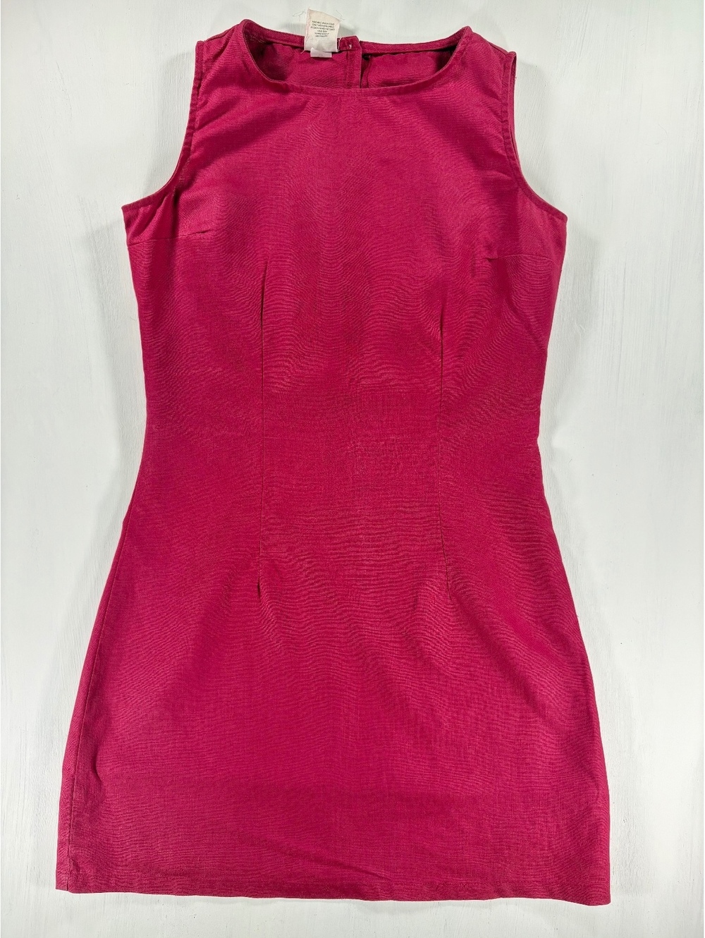 Vintage 90s Old Navy Red Linen Sheath Dress Minimalist Basics